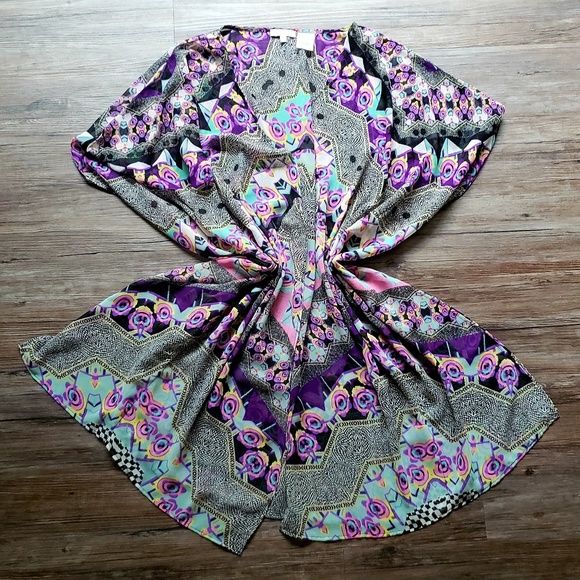 Patrons of Peace Tops - Patrons of Peace Colorful Long Kimono